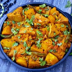 A picture of Arunachal Pradesh Style Jackfruit Potato Curry.