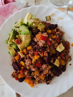 Una foto de Carne picada con verduras al tex-mex