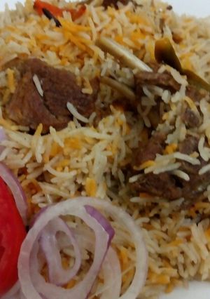 A picture of Mutton Pulao.