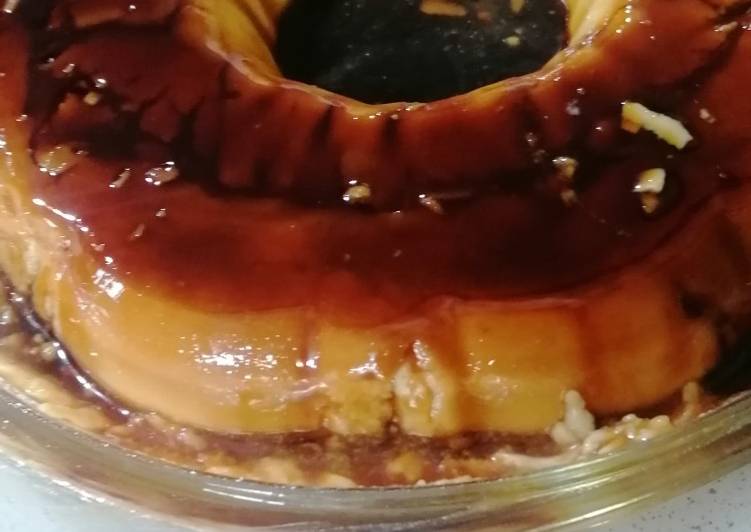 Tarta de queso con caramelo