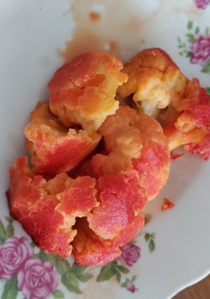عکسی از دستور گل کلم پخته رنگی با روش خودم