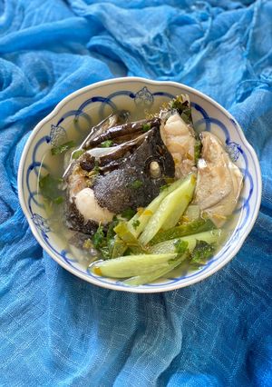 Hình của món Canh Chua Đầu Cá Mú Đen.
