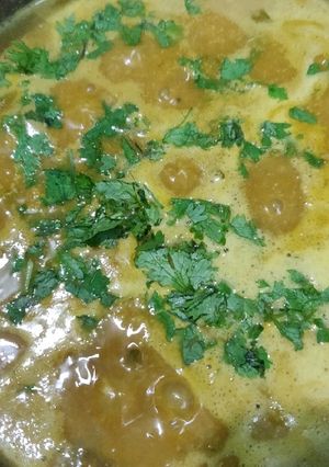 A picture of Brinjal drumstick kara kulambu.