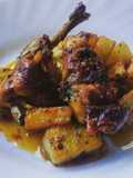 Conejo al ajillo con patatas