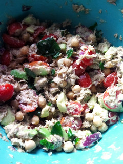 Une photo de Salade composée thon pois chiches