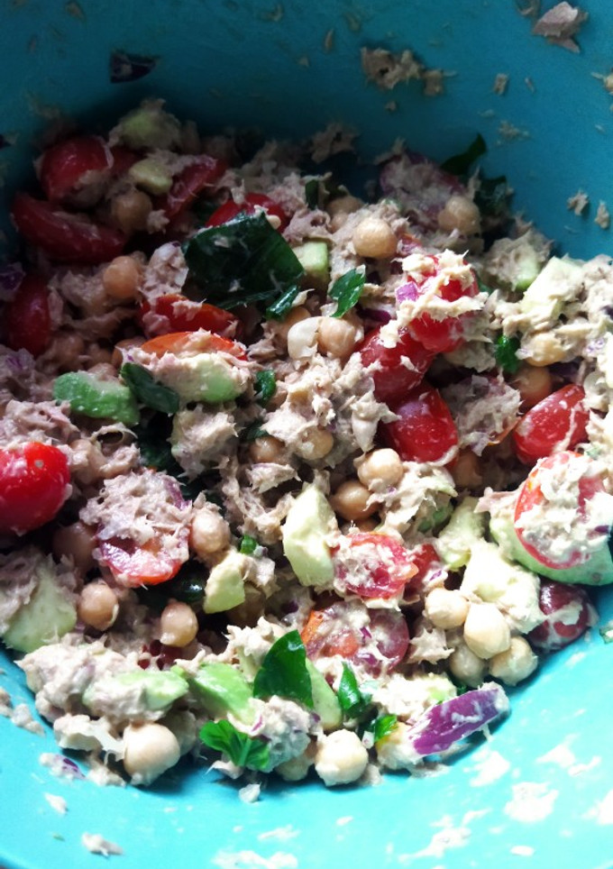 Une photo de Salade composée thon pois chiches