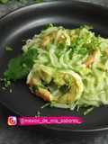 Pasta with Shrimp in Avocado Cilantro Sauce