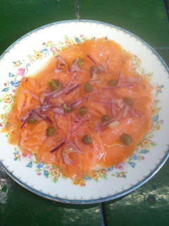 Una foto de Salmón ahumado preparado