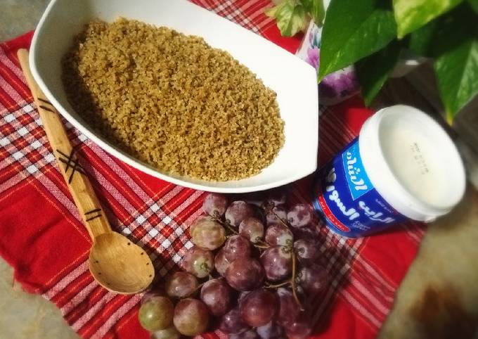 Orge concassĂ© cuit a la vapeur đ