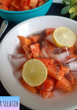 Foto resep Es Buah Pepaya Selasih