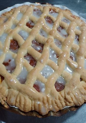 Una foto de Pastafrola con dulce de zapallo y sin manteca