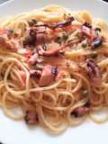 Spaghettis con calamares