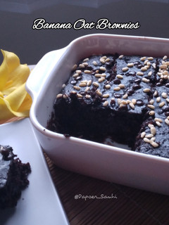 Foto resep Banana Oat Brownies (Brownies Pisang Oat)