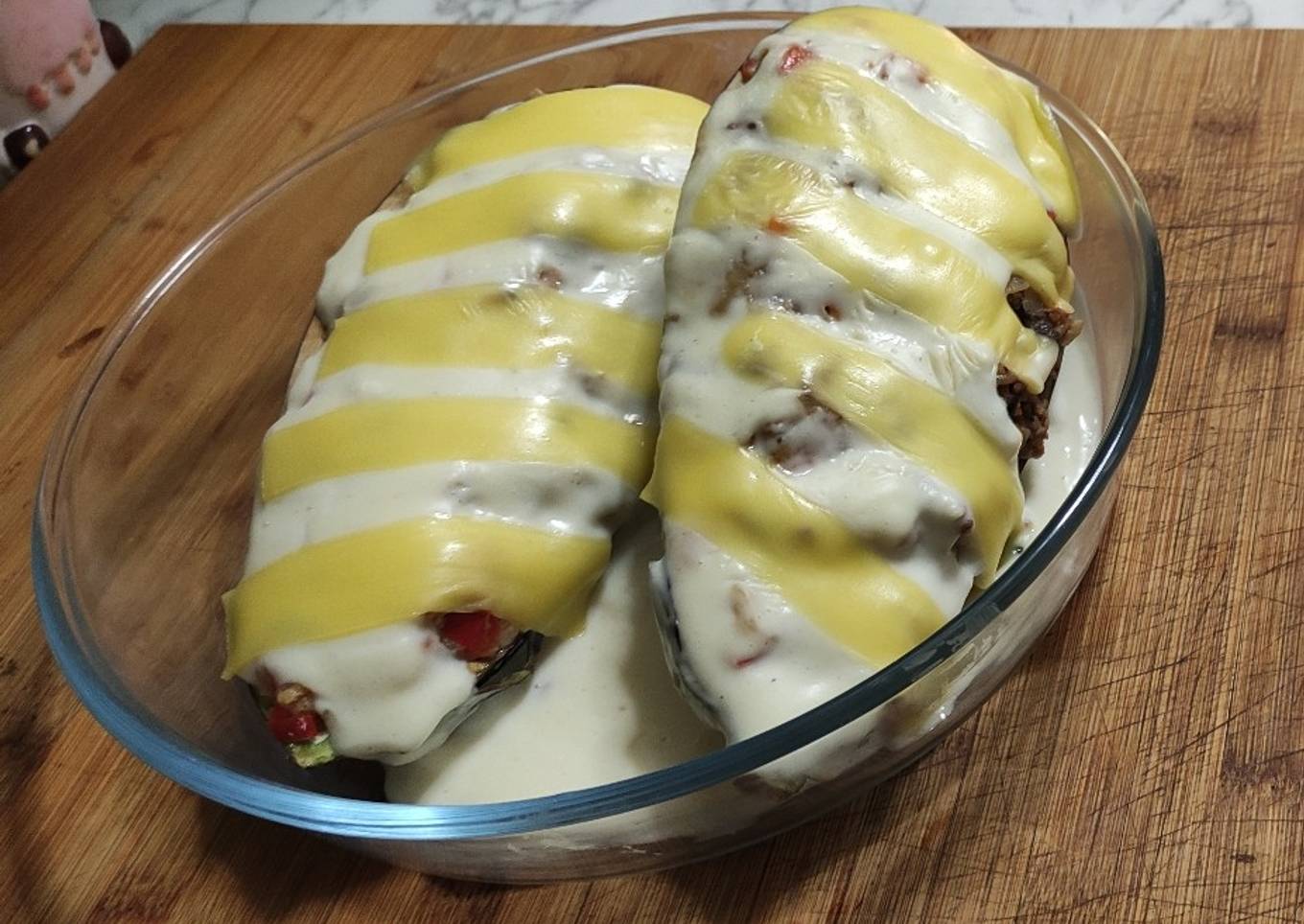 Berenjena de atún y carne