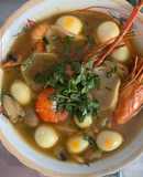 Bánh canh phồng tôm nấu tôm