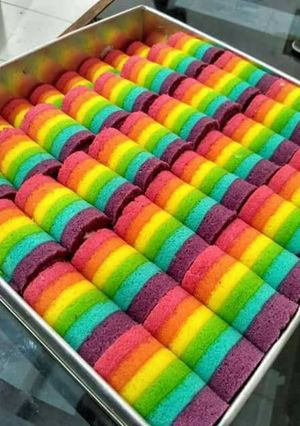 Foto resep Mini rainbow roll cake