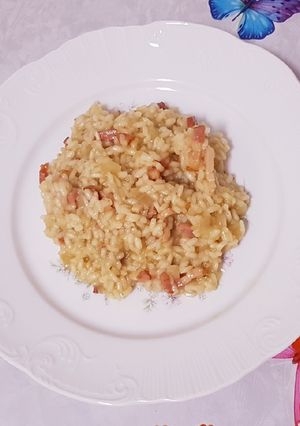 Una foto de Risotto con cerveza y bacon