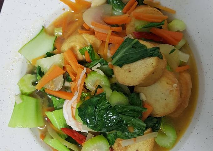 Resipi Sayur Campur Tauhu Telur Oleh Fadhilah Hanani Cookpad