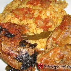 A picture of Goat with tomato from Crete.