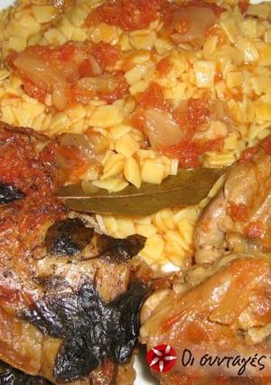 A picture of Goat with tomato from Crete.