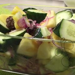 A picture of Pineapple And Onion In Sour Plum Salad.