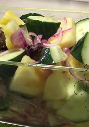 A picture of Pineapple And Onion In Sour Plum Salad.