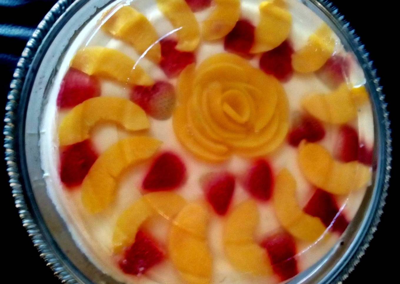 Gelatina Encapsulada con Melocotón y Fresas