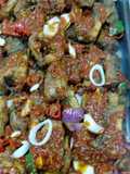 Fried croaker fish with pepper sauce