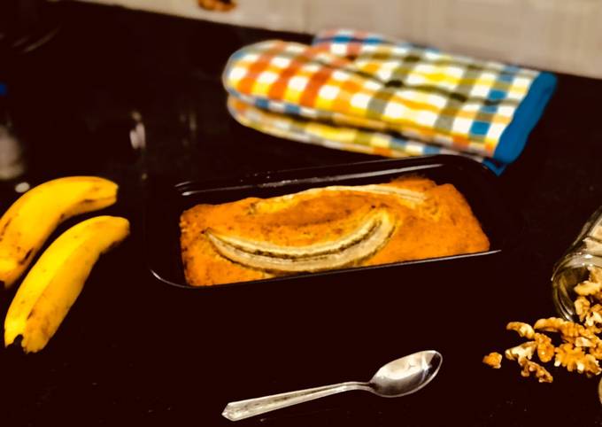 Recipe of Super Quick Banana Walnuts Loaf Cake