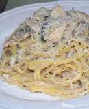 Receta de pasta con pollo y champiñones