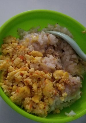 Foto resep Mpasi 10+ Nasi Tim Tumis Tahu Telor Orak Arik