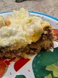 Tortilla de papas con carne molida