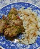 Alitas de pollo con arroz