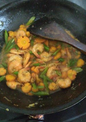 Foto resep Tumis udang wortel dan buncis