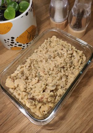 Une photo de Coquillettes poulet curry