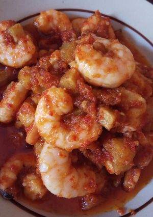 Foto resep Sambal udang kentang pedasss mak nyesss😋 mudah gercep
