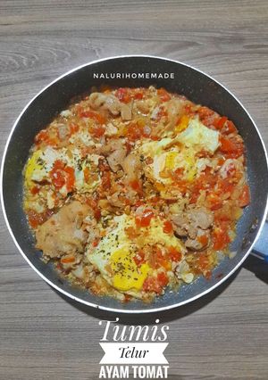 Foto resep 50.2024. Tumis Telor Ceplok Ayam & Tomat