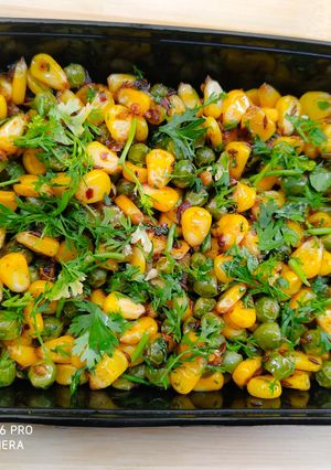 A picture of Corn Matar Chaat.