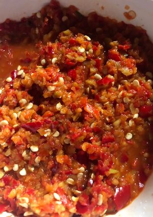 Gambar Sambal Belacan dengan Mangga Muda