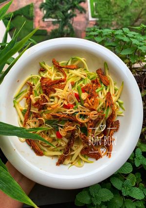 Hình của món Gỏi Xoài Khô Bò Xé.