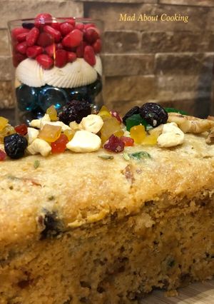 A picture of Sooji Atta Fruit Cake (Whole Wheat Rava Fruit Cake) – Christmas Special.