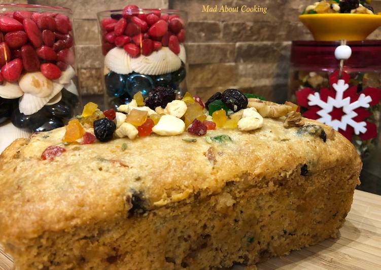 Sooji Atta Fruit Cake (Whole Wheat Rava Fruit Cake) – Christmas Special
