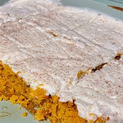 A picture of Pumpkin Squares w/Cream Cheese Buttercream.