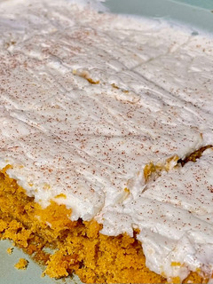 A picture of Pumpkin Squares w/Cream Cheese Buttercream.
