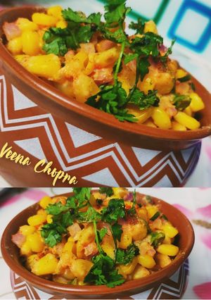 चीज़ कॉर्न चाट (cheese corn chaat recipe in Hindi) रेसिपी मुख्य फोटो