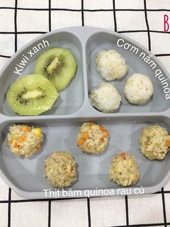 Hình của món BÁNH THỊT BĂM QUINOA RAU CỦ (blw).