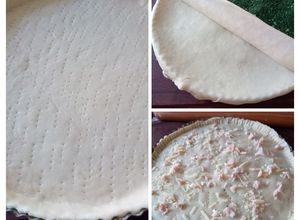 Una foto de Masa para tarta salada, con kéfir, dos discos. 🇮🇹  Masa di crostata salata, con il kéfir latte