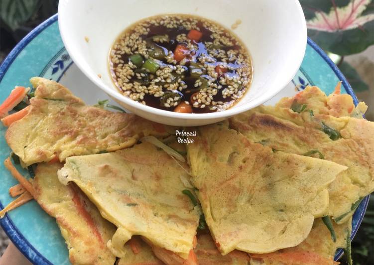 Cara Gampang Menyiapkan Pajeon / korean savoury pancake, Enak Banget