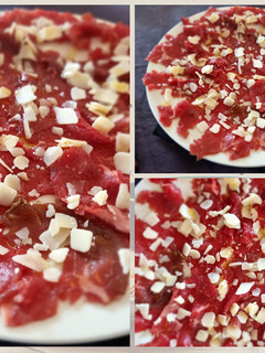 Una foto de Carpaccio de ternera con queso parmesano
