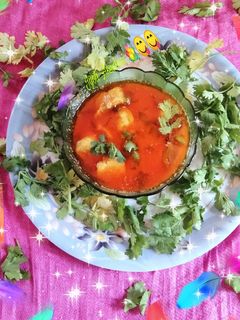 A picture of Tomato Besan gatte ki sabzi.